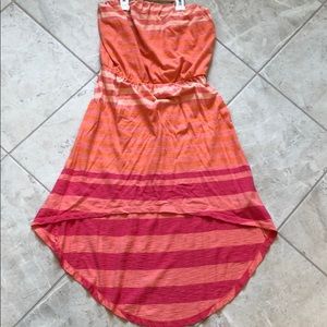 Express strapless high-low dress